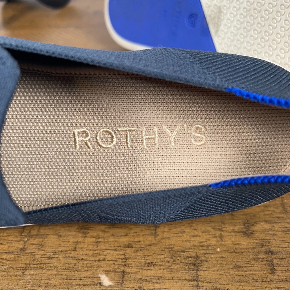 Rothy's Shoes Women 8.5 Navy Blue Original Slip On Sneaker Casual Comfort Tennis - Picture 8 of 10